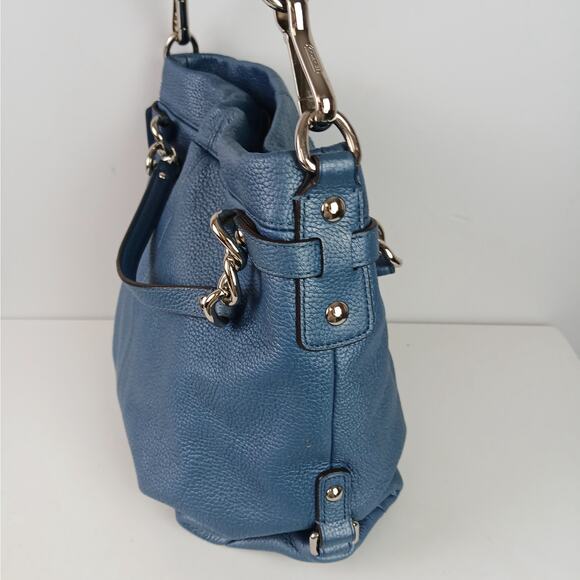 Coach Brooke Pebbled Leather Hobo Convertible Purse F17165 Blue $358 - Picture 5 of 11